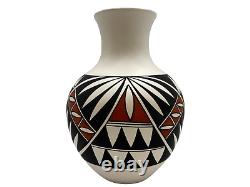 Native American Pottery Acoma Indian Vase Handmade Hand Painted Corrine Louis