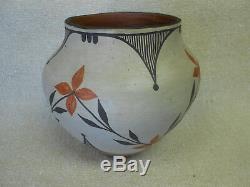 Native American Pottery Acoma Polychrome Pottery Vase Zia Pueblo Large Floral