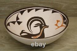 Native American Pottery Acoma Pueblo Life Line Bowl By Rose Chino Garcia
