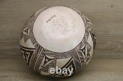 Native American Pottery- Acoma Pueblo- Vintage Black On White Bowl