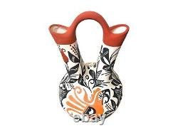 Native American Pottery Acoma Wedding Vase Handmade Hand Painted Home Decor