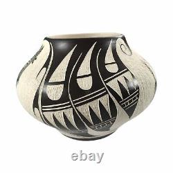 Native American Pottery Bowl A & V Lucario Laguna NM Pueblo Kachina Rain Dance