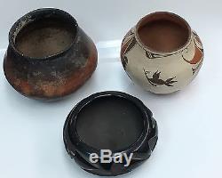 Native American Pottery, Feathered Snake Pot, Hopi Cooking Bowl, Zia Pueblo