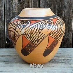 Native American Pottery-HOPI Hand Coiled Migration Pattern Pot-Adelle Nampeyo