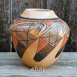 Native American Pottery-HOPI Hand Coiled Migration Pattern Pot-Adelle Nampeyo