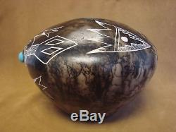 Native American Pottery Hand Etched Pot by Gary Yellow Corn! Acoma Pueblo