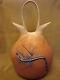 Native American Pottery Hand Painted Lizard Wedding Vase by Cellicion, Zuni Pueb