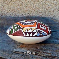 Native American Pottery-Handmade Acoma Pueblo Mimbres Fish Seed Pot-Diane Lewis