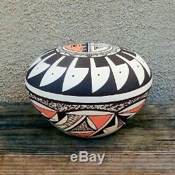 Native American Pottery-Handmade Navajo/Acoma SUNFACE SEED POT Westly Begay