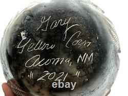 Native American Pottery Horse Hair Vase Navajo Handmade Acoma Yellowcorn
