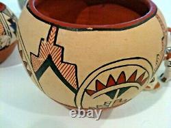 Native American Pottery Isleta Pueblo, Lucy Jojola & Reyes Megdalena Lot of SIX