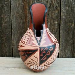 Native American Pottery-Jemez Pueblo Pottery-Hand Coiled Pot-Geraldine Sandia