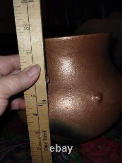 Native American Pottery Jicarilla Apache Micaceous Clay vase By Sheldon Nunez
