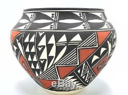 Native American Pottery Large Acoma Handmade Stunning Work Signed Beautiful