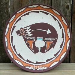 Native American Pottery-Navajo/Acoma Pottery Plate SPIRIT BEAR Design-W. Begay