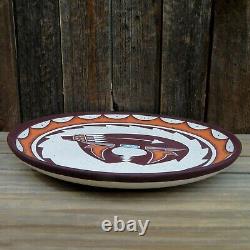 Native American Pottery-Navajo/Acoma Pottery Plate SPIRIT BEAR Design-W. Begay