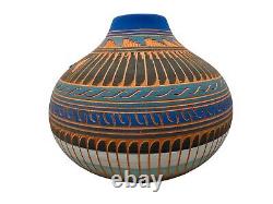 Native American Pottery Navajo Pot withTurquoise Southwest Home Decor Robinson V