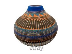 Native American Pottery Navajo Pot withTurquoise Southwest Home Decor Robinson V