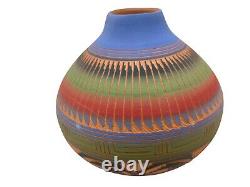 Native American Pottery Navajo Vase Handmade Hand Painted Home Decor J Thomas