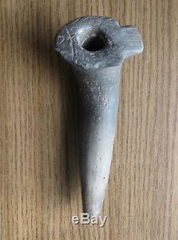 Native American Pottery Pipe With Fish Effigy Antique American Indian