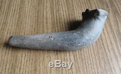 Native American Pottery Pipe With Fish Effigy Antique American Indian