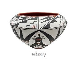 Native American Pottery Sandia Pot Handmade Hand Painted Indian John Montoya