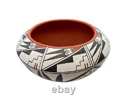 Native American Pottery Sandia Pot Handmade Hand Painted Indian John Montoya