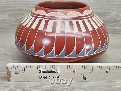 Native American Pottery Santa Clara Pueblo Polished Red Ware Jar By Belen Tapia