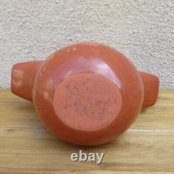 Native American Pottery-Santa Clara Pueblo Pottery Wedding Vase-Birdell Bourdon