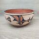 Native American Pottery Santo Domingo Hand Coiled Polychrome Bowl