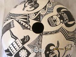 Native American Pottery Seed Pot B. J. CERNO 1979 Acoma, New Mexico Signed