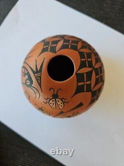 Native American Pottery Seed Pot Signed B. L. Cerno Acoma New Mexico Kokopelli