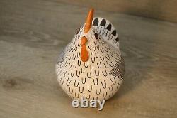 Native American Pottery Signed Acoma Pueblo Chicken Effigy By Marie Z. Chino