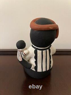 Native American Pottery Storyteller doll With Drum Signed Hummingbird
