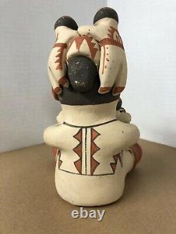 Native American Pottery Storyteller with 4 Children and Drums Mary E. Toya