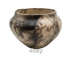 Native American Pottery Vase Navajo Indian Horse Hair Southwest Home Decor Vail