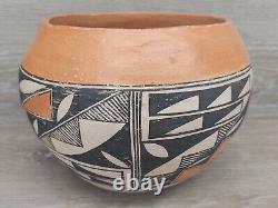 Native American Pottery Vintage Acoma Pueblo Hand Coiled Polychrome Olla