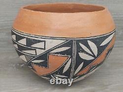 Native American Pottery Vintage Acoma Pueblo Hand Coiled Polychrome Olla