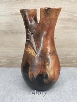 Native American Pottery Vintage Picuris Pueblo Hand Coiled Wedding Vase