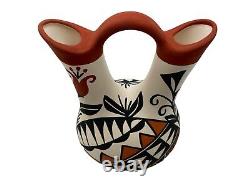 Native American Pottery Wedding Vase Acoma Home Decor Handmade Indian Keith Sr