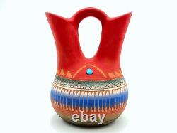 Native American Pottery Wedding Vase Handmade Navajo Indian Robinson V