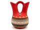 Native American Pottery Wedding Vase with Turquoise Handmade Navajo Robinson V