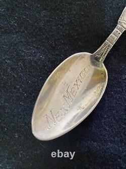 Native American Pottery Woman Sterling Silver Souvenir Spoon New Mexico Bowl