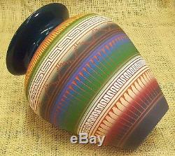 Native American Pottery by Hilda Whitegoat Navajo Red Clay Hand Etched Vase