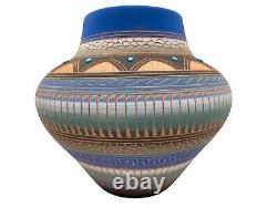 Native American Pottery withTurquoise Vase Navajo Indian Home Decor Robinson V