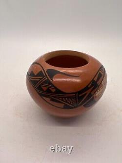 Native American Pottery with Feather Hand Made Southwest Pot by J Fitzgerald Toya