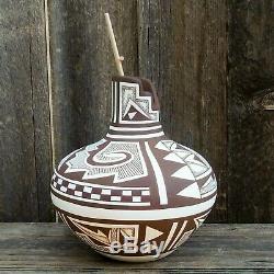 Native American Pueblo Pottery-Handmade Navajo/Acoma KIVA POT-Wesley Begay