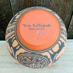 Native American Pueblo Pottery-Zuni Handmade Deer/Heartline Pot-Tonia Fontenelle