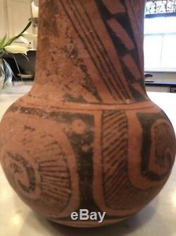 Native American Puerco Black on Red Terracotta Water Jug/Pitcher 1100-1200AD COA