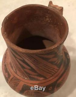 Native American Puerco Black on Red Terracotta Water Jug/Pitcher 1100-1200AD COA